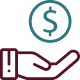 outline of hand balancing dollar sign